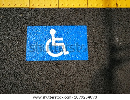 Handicap Sign on Street Floor, Disable Sign