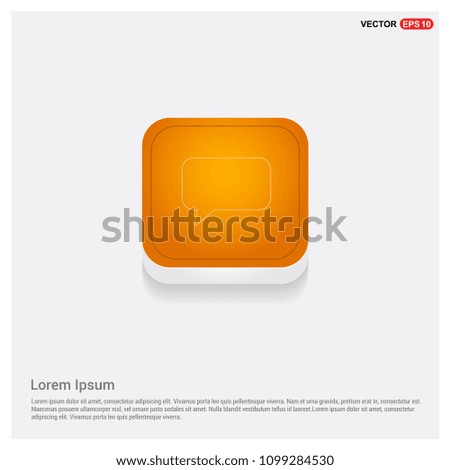 Speech bubble icon Orange Abstract Web Button