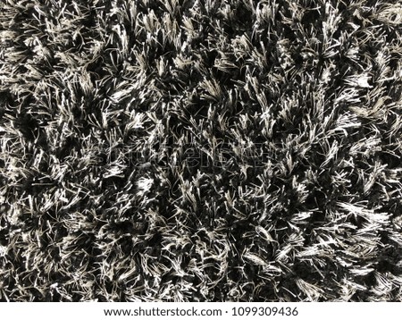 Black and white fur. Texture of carpet. Soft pile