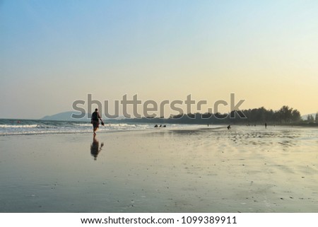 Lonely man on the beach
