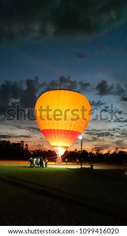 Balloon flying in night
