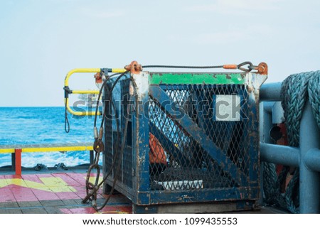 Basket for lifting equipment used on offshore boat .Offshore crane 2018