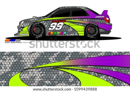 Rally car vector Livery. abstract lines for vehicle wrap designs