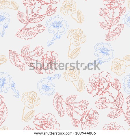 Retro floral seamless background
