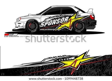 Rally car vector Livery. abstract lines for vehicle wrap designs
