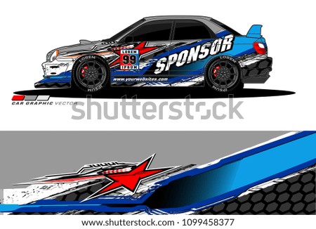 Rally car vector Livery. abstract lines for vehicle wrap and vinyl designs