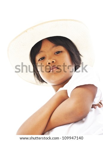 Asian children in cowgirls style