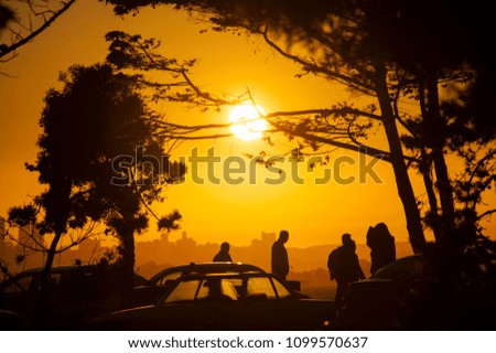 People enjoying the Sunset