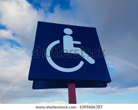 disability car parking sign to reserved space for handicap driver vehicle park