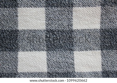 Fabric plaid texture . white and blue checkered pattern
