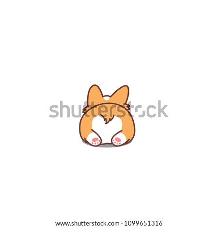 Cute corgi butt, vector illustration Royalty-Free Stock Photo #1099651316