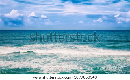 Beautiful view of sea vawes. Tropical landscape. High resolution panorama. Sri Lanka