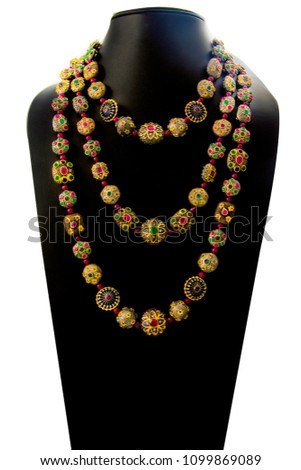 neckless on black background / indian heavy necless 