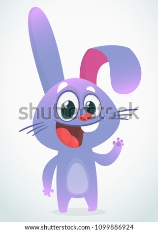 Cute bunny cartoon give a hug. Vector illustration isolated on white background