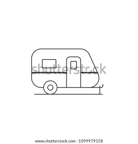 Camper trailer icon. Camping clip art isolated on white background