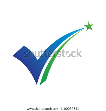 Star Check Mark and Vote Logo Vector Royalty-Free Stock Photo #1100032811