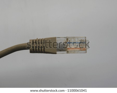 Light gray color broadband cable jack on white background