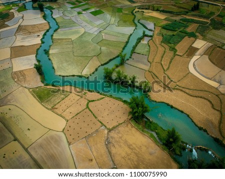 Rice field in Cao Bang province Vietnam