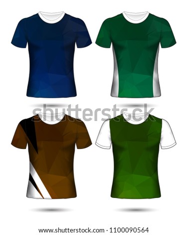 t-shirt templates abstract geometric collection of different colors polygonal mosaic 