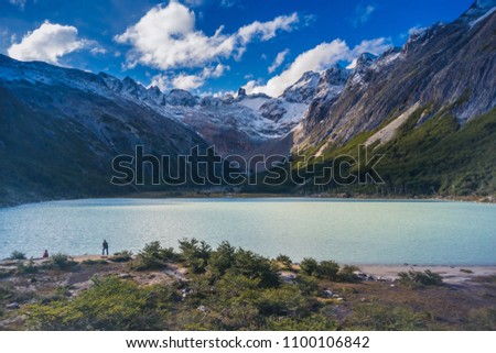 Laguna Esmeralda at Tierra del Fuego, Ushuaia - Argentina. Royalty-Free Stock Photo #1100106842