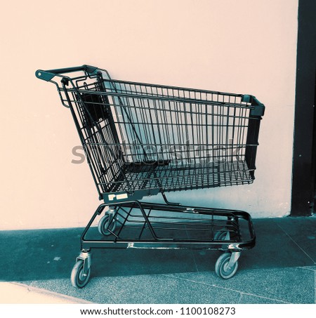 Vintage Shopping Cart in mall.