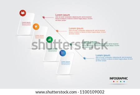 Infographic template for business with 4 options, Business data presentation ,Vector illustration.