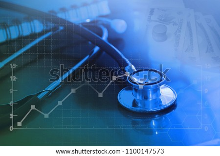 Medical insurance marketing and Healthcare business analysis report, Medicare Payment  Royalty-Free Stock Photo #1100147573