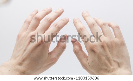 Man hands from point of view