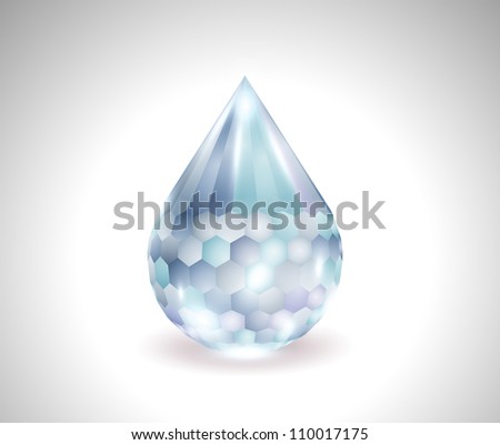 vector blue water drop gemstone