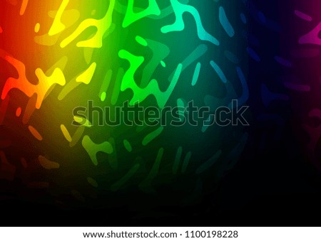 Dark Multicolor, Rainbow vector template with bent lines. Glitter abstract illustration with wry lines. Brand new design for your ads, poster, banner.