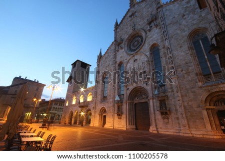 a beautiful picture of the Church of San Fedele, at dusk, Como, Italy, lake, landscape, travel, town, city, church, S. Fedele