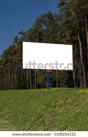 Background for design, billboards on city streets and along roads with blue sky