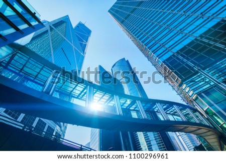 Building abstract infrastructure of the city to Development  Energy Corporate - Hong Kong City and Construction Develop Transportation - City Building of Financial and business centers in Asia Royalty-Free Stock Photo #1100296961
