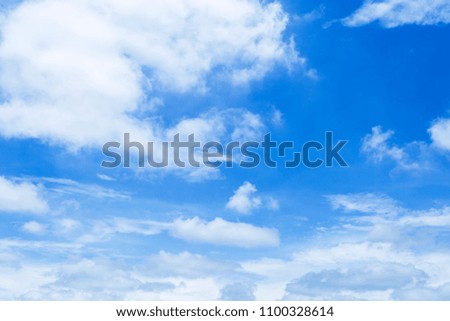 White cloud on Blue sky background, nature concept, rain cloud on blue sky