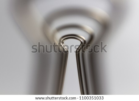 Close up at handle of Binder Clip on white background