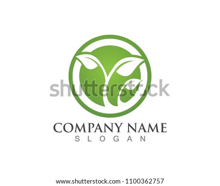 leaves green nature logo and symbol