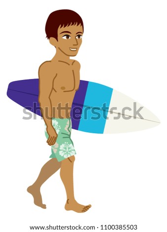 Surfer boy vector clip art