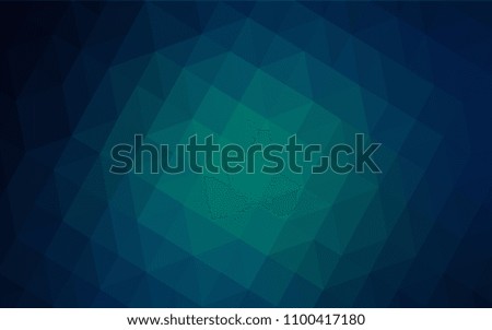 Dark BLUE vector triangle mosaic template. Creative illustration in halftone style with triangles. Pattern for a brand book's backdrop.