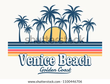 Venice beach theme vintage print design, for t-shirt print and other uses