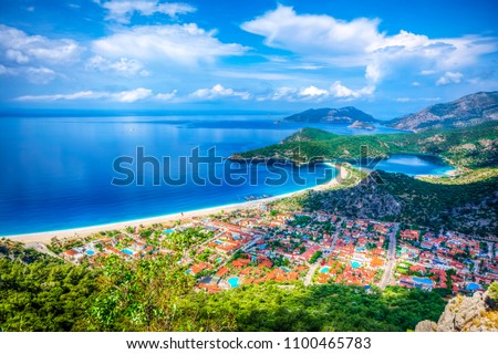 Oludeniz Bay view in Fethiye Town Royalty-Free Stock Photo #1100465783