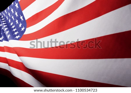 Beautifully waving star and striped United States of America flag.Studio shot.