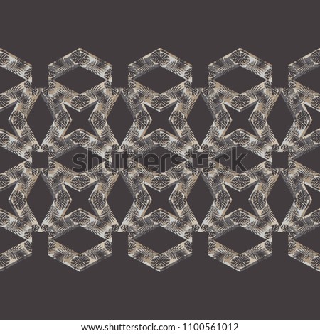 Seamless vector background with decorative leaves. Halftone. The texture of rhombus. Texture of palm leaves. Textile rapport.