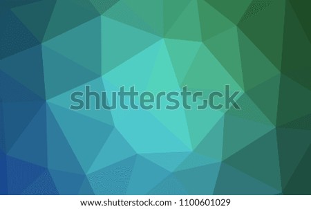 Light Blue, Green vector abstract mosaic backdrop. Creative geometric illustration in Origami style with gradient. New template for your brand book.