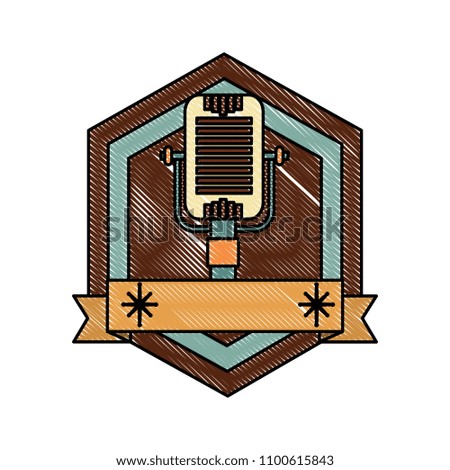 vintage retro microphone classic emblem