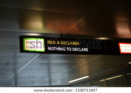 customs sign nothing to declare