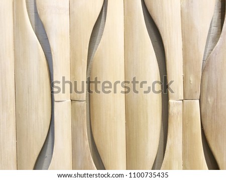 Decorative wall background made from bamboo wood