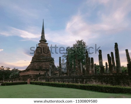 Buddha at Sukhothai historical park ,Thailand .
