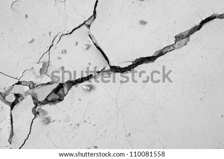 black and white cracked floor texture Royalty-Free Stock Photo #110081558