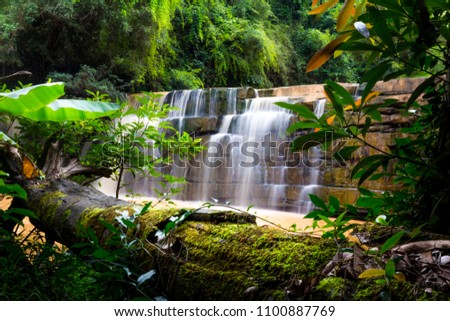 Beautiful waterfall in natural of Si Dit Waterfall in khao kho national park at phetchabun province,thailand. Royalty-Free Stock Photo #1100887769
