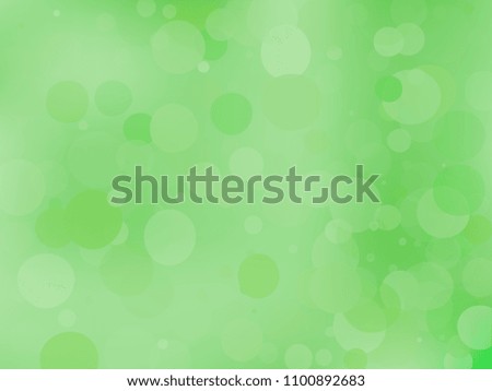 Green gradient background with bokeh effect. Abstract blurred pattern. Overlapping transparent bubbles, circles, point. Light backdrop for banners, social media, screensavers Vector illustration